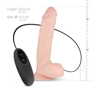 Glynn Realistic Vibrator är en silikondildo med vener och testiklar. Den har en sugkoppsbas, 10 vibrationsinställningar för en autentisk upplevelse och kommer med en kabelansluten fjärrkontroll. Den mäter 24 cm (9,5 tum) lång och 4,5 cm (1,6 tum) i diameter.