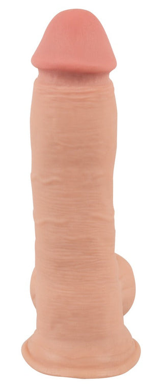 Nature Skin Realistisk Dildo 20 cm, med sin verklighetstrogna köttton, visas på en vanlig vit bakgrund, vilket säkerställer en autentisk upplevelse.