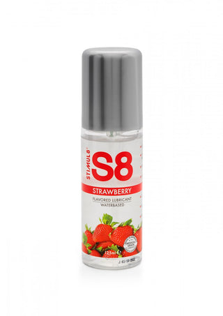 125ml klar flaska S8 Smaksatt Glidmedel jordgubbsvattenbaserat glidmedel med silverlock.