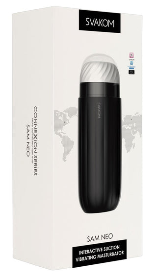 Svakom Sam Neo Masturbator är en interaktiv sugvibrator med en minimalistisk design som erbjuder olika vibrationslägen. Den är kompatibel med FeelConnect 3-appen för en förbättrad, intuitiv upplevelse.