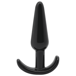 Analträning Ankar Buttplug 4-pack har en elegant svart design med en avsmalnande spets och böjd bas, perfekt för analträning. Set på en vit bakgrund är det ett elegant tillskott till alla sexleksakerkollektioner.