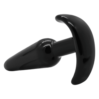 En elegant svart, böjd plugg från Analträning Ankar Buttplug 4-pack, perfekt för dig som värdesätter innovativ design i sin sexleksakerkollektion.