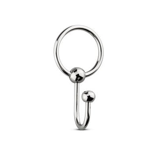 Metal Sperm Stopper, en silver väggkrok med en cirkulär design och två sfäriska ändar, ger en elegant touch till alla BDSM-kollektioner.