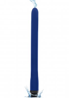 Streamer Anal Douche 23cm är en användarvänlig blå cylinder som står upprätt med vattenstänk vid basen, vilket säkerställer optimal hygien.