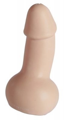 Stressboll - Penis, ett realistiskt falliskt objekt i beige silikon med en rundad bas, är perfekt för stressavlastning eller som en rolig present.