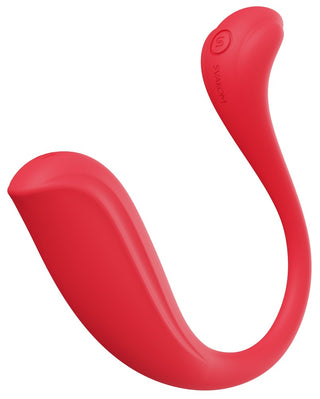 Phoenix Neo 2 är en röd, böjd bärbar enhet med en flexibel, ergonomisk design och kraftfulla vibrationer.