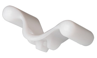 Jes-Extender Titanium har en vit plastklämma med en elegant, böjd design och rundade ändar, vilket säkerställer kompatibilitet för effektiv permanent penisförlängning.