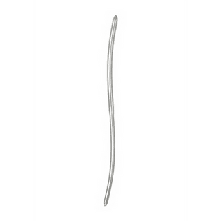 Dilator Rostfritt Stål 20 cm är en elegant, silverfärgad enhet gjord av rustfritt stål, med en tunn, långsträckt stav med en lätt kurva.