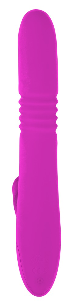 Thrusting Pearl Rabbit Vibrator är rosa med en räfflad design, med en böjd spets för exakt g-punktsstimulering och inkluderar en liten extern stimulator. Tillverkad av kroppssäker silikon, garanterar både säkerhet och tillfredsställelse.