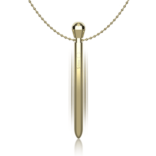 Guld Vibrator Halsband är ett guldsvärdsformat hänge på en delikat kedja med subtila vibrationslägen för en oväntad intim upplevelse.