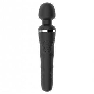 Lovense Domi 2 - Wand är en elegant svart massageapparat med appstyrning och Bluetooth 5.0 för sömlös kontroll, utrustad med lättanvända knappar och ett slätt, rundat huvud.
