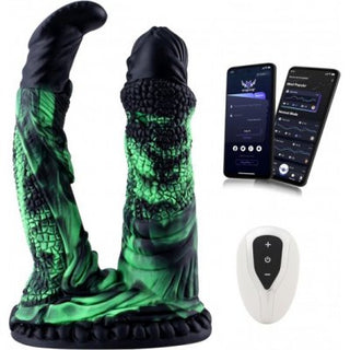 Hismith Wildolo Dubbeldildo är en dubbel leksak med grön textur med fjärrkontroll, smartphone-appar och 10 vibrationslägen. Upplev bekvämlighet med både app- och fjärrkontrollfunktioner, som drivs av magnetisk USB-laddning.