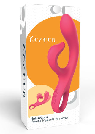 Förpackningen till Kenren Endless Orgasm Vibrator visar upp en abstrakt design och framhäver dess kroppssäkra silikonmaterial.