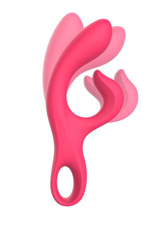 Endless Orgasm Vibrator är en rosa silikonenhet med flera stift med ett öglehandtag, tillverkad av kroppssäkert silikonmaterial för säkerhet och med anpassningsbara vibrationslägen för att öka din njutning.