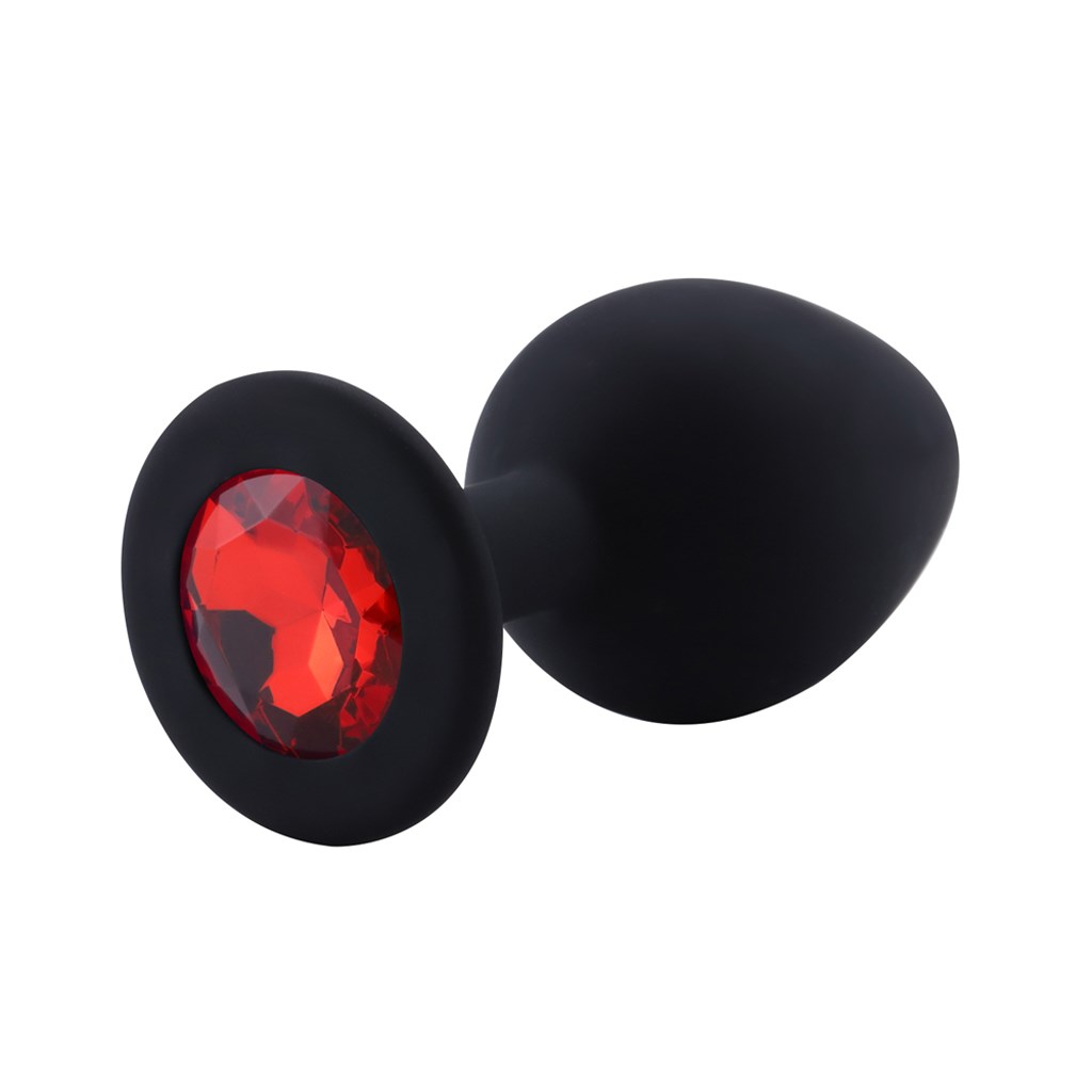 Silikon Buttplug - Röd Kristall 8.5 cm